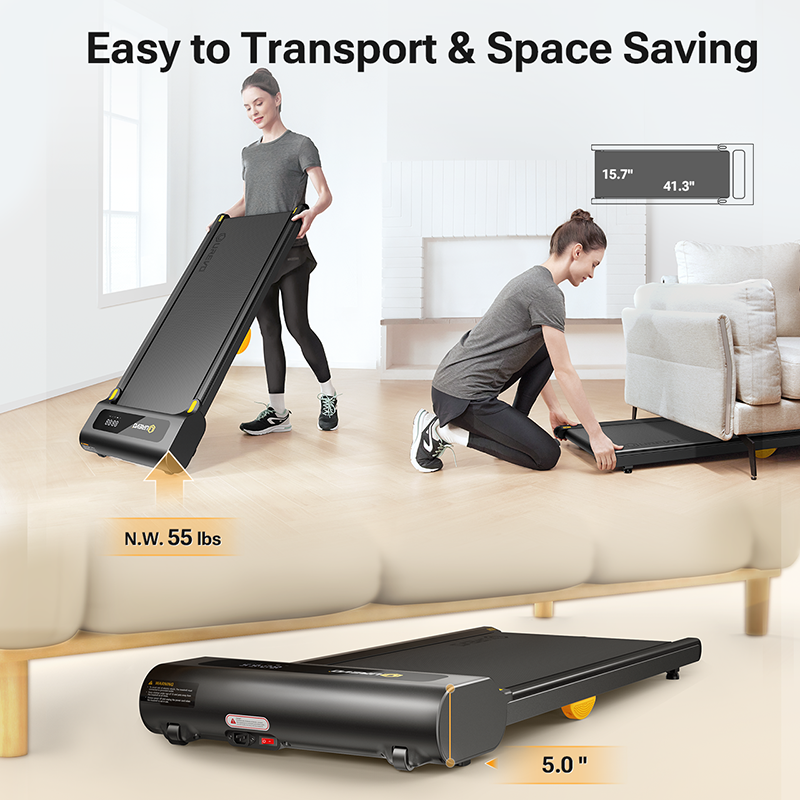 UREVO Spacewalk Lite treadmill, easy to transport and space-saving design.